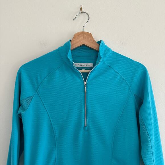 Pebble Beach 1/2 Zip Pullover Activewear Jacket Blue XS - Picture 3 of 9